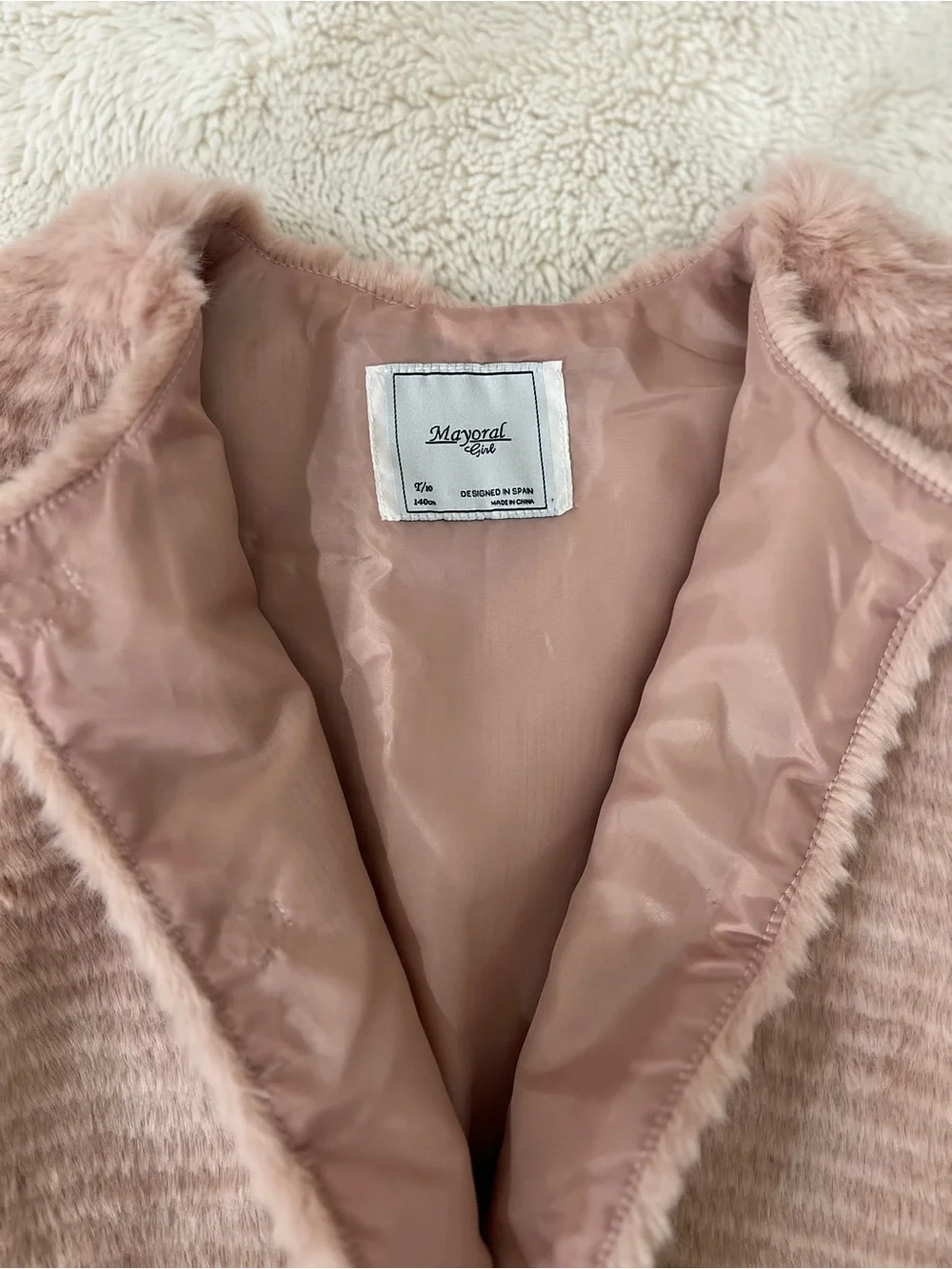 Mayoral Girls Dusty Pink Faux Fur Vest